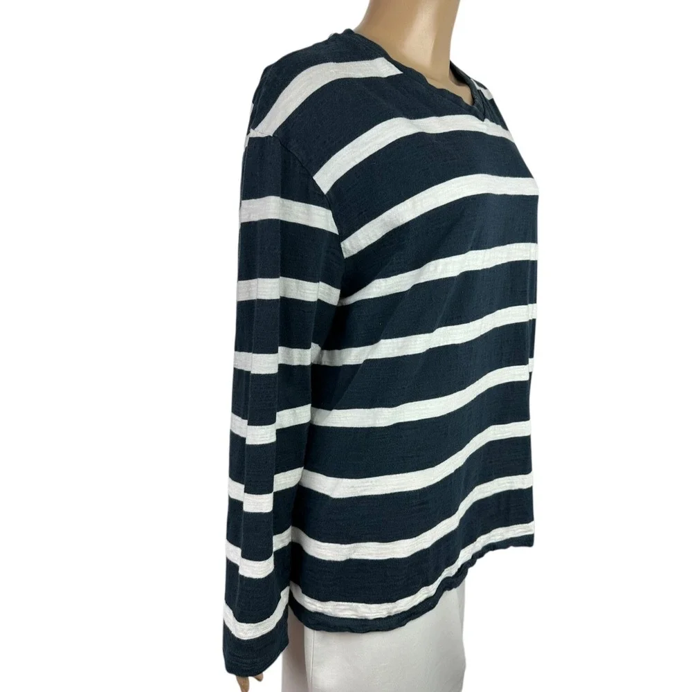 Colours Alexander Julian Men's Size XL Blue & White Stripe Pullover 100% Cotton